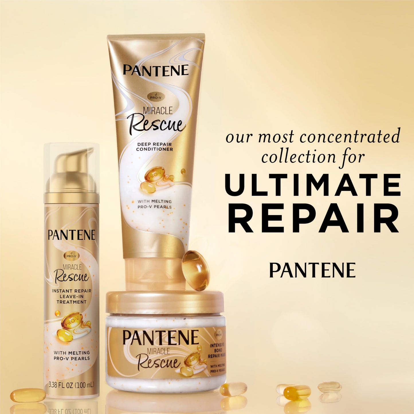 Pantene Miracle Rescue Hair Mask, Intensive Bond Repair with Melting Pro-V Pearls, Melts Away Damage, Builds Bonds, Strengthens Against Damage,