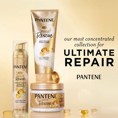 Pantene Miracle Rescue Deep Conditioner with Melting Pro-V Pearls - For Dry, Damaged, or Color-Treated Hair - Intense Moisture & Repair - 8.0 Oz