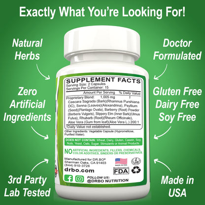 Colon Cleanse Detox Formula - Natural Bowel Cleanser Pills for Intestinal Bloating & Fast Digestive Cleansing - Daily Constipation Relief Supplement Gut, Belly,