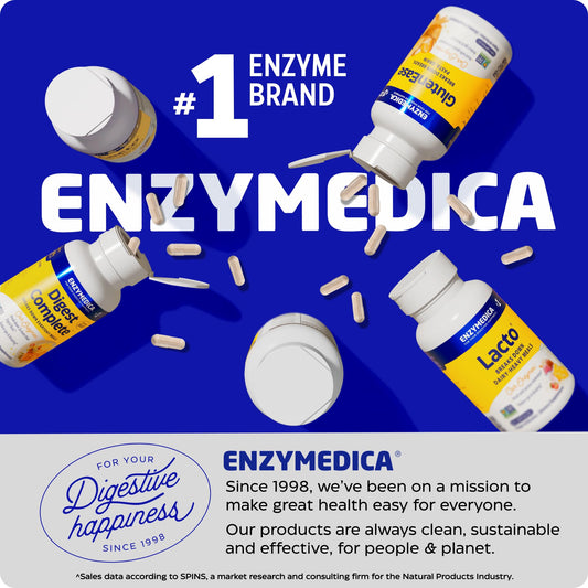 Enzymedica - GlutenEase Extra Strength, Complete Gluten & Casein Formula with Digestive Enzymes + DPP-IV, 30 Capsules
