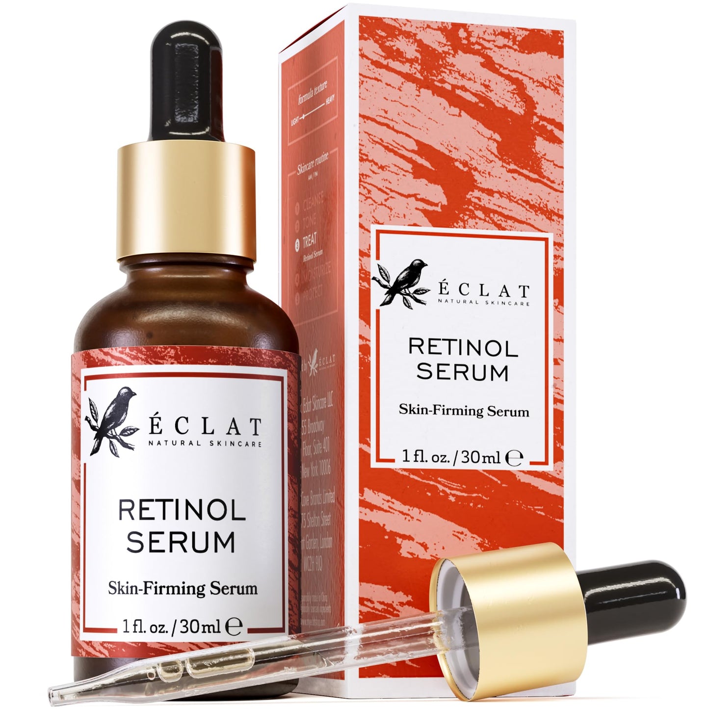 Eclat Skincare Renewing Retinol Serum for Face - Anti Aging Serum with Hyaluronic Acid & Aloe Vera – Hydrates and Improves the Signs of Aging