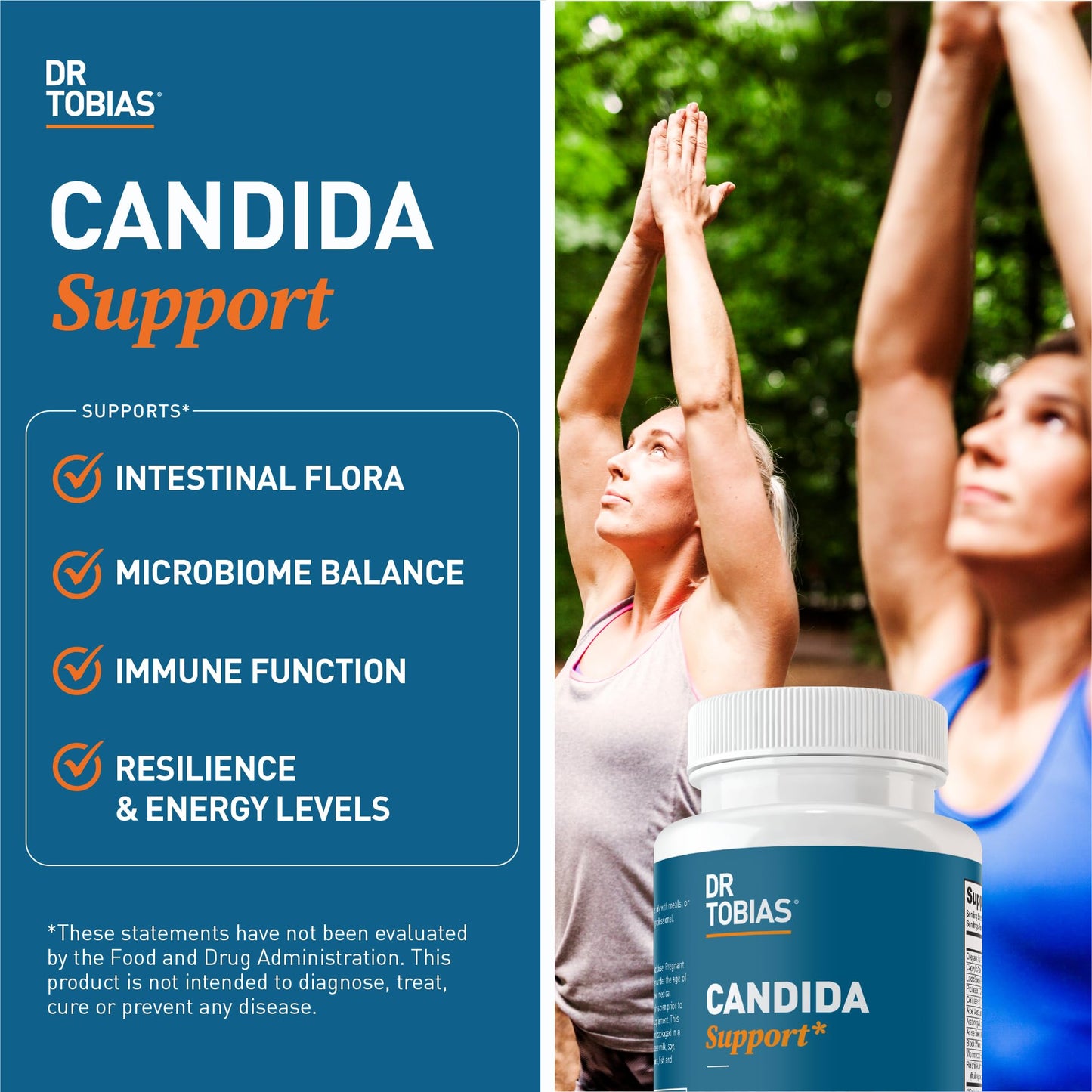 Dr. Tobias Candida Support, Gut Flora Balance Complex with Oregano, Caprylic Acid, Enzymes & Probiotics, Support Intestinal Detox Cleanse & Gut Healt