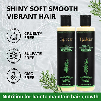 Tgideas Organic Rosemary Hair Growth Shampoo for Women and Men-Natural Thickening & Strengthening Shampoo with Hydrolyzed Keratin