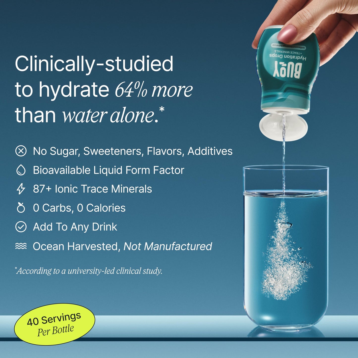 Buoy Electrolyte Drops | 120 Servings | No Sugar, No Sweeteners | 87+ Trace Minerals, Vitamins & Antioxidants | Subtle Mineral Taste
