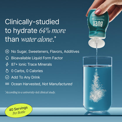 Buoy Electrolyte Drops | 120 Servings | No Sugar, No Sweeteners | 87+ Trace Minerals, Vitamins & Antioxidants | Subtle Mineral Taste