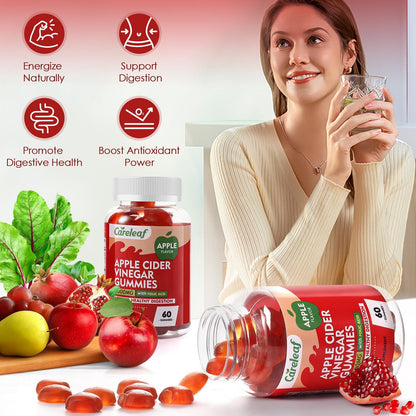 careleaf Apple Cider Vinegar Gummies, Metabolism Gummy with 1000mg AVC & Vitamin B6 Vitamin B12, ACV Gummies for Metabolism,