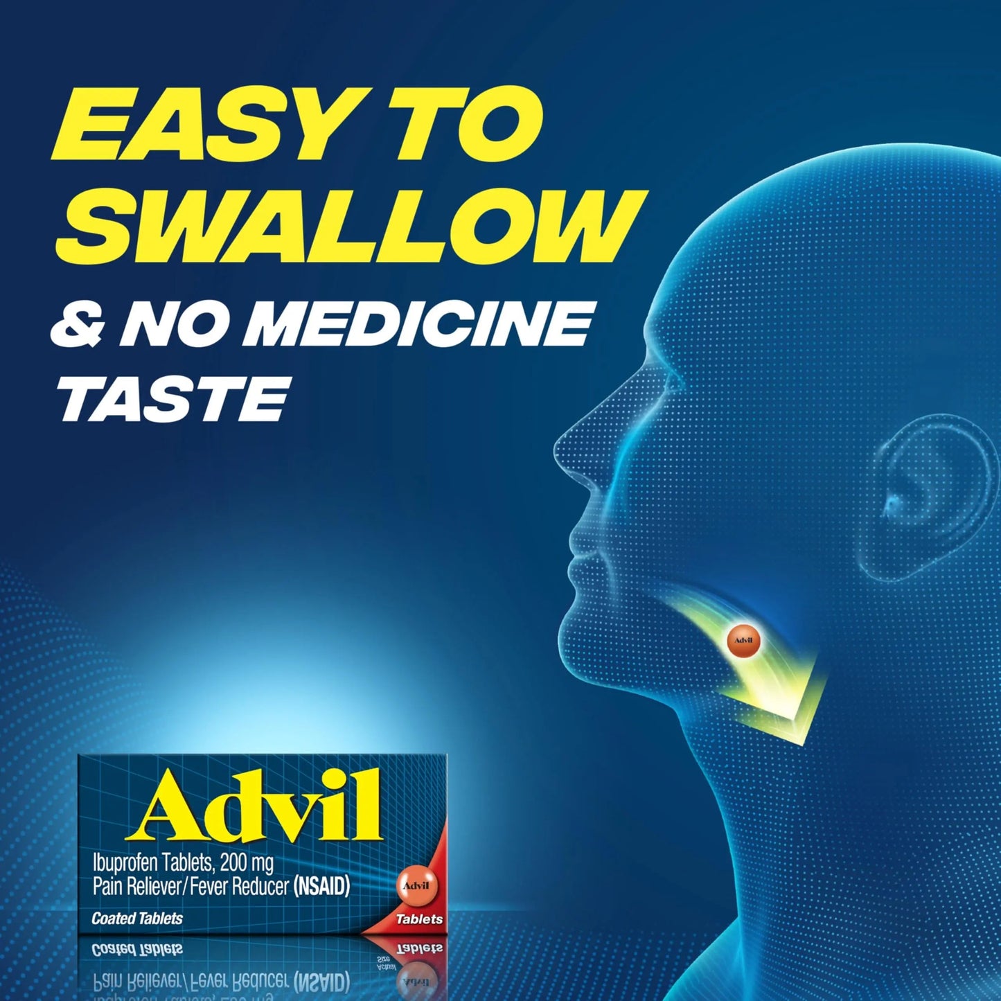 Advil Pain Reliever and Fever Reducer, Ibuprofen 200mg for Pain Relief - 50 Coated Tablets AdvilBuy Supplements Australia
