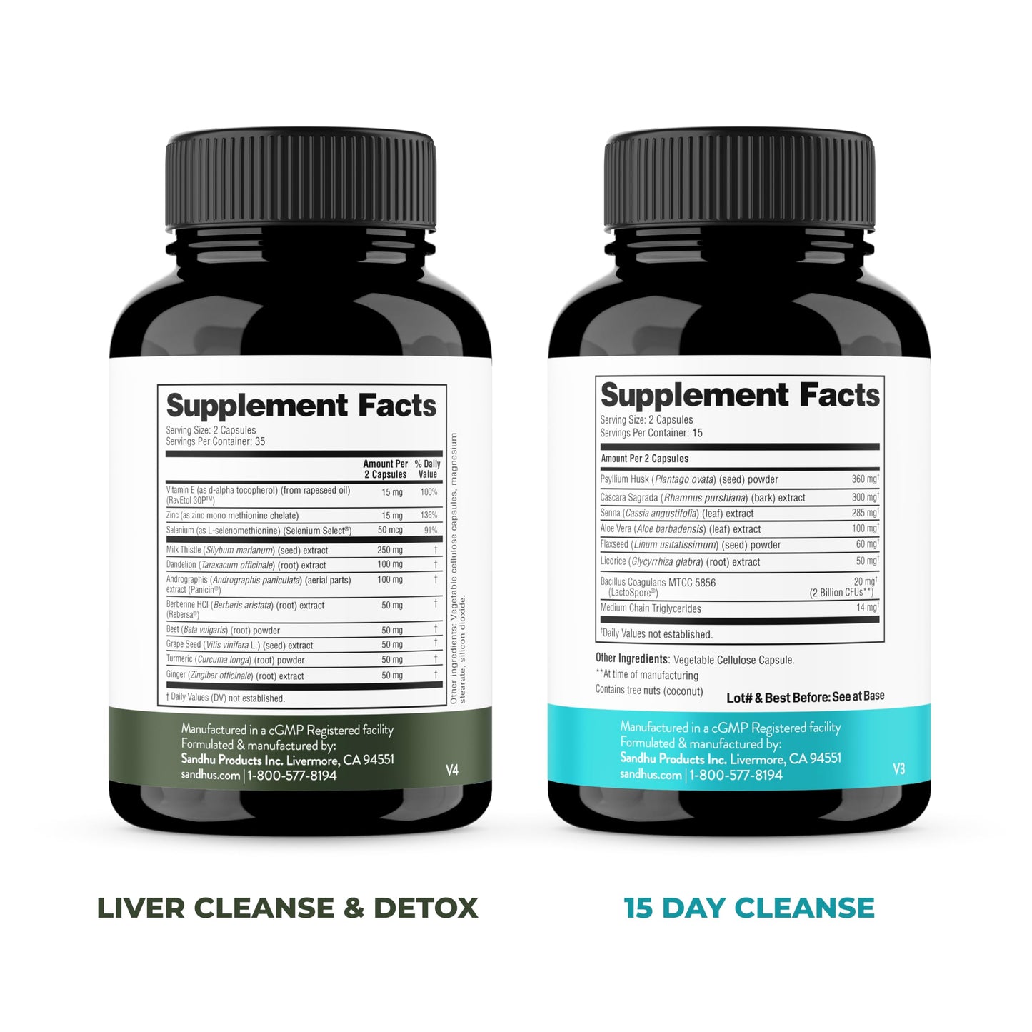 Sandhu's Liver Cleanse Detox & 15 Day Gut Cleanse Support Supplement for Women & Men | Supports Liver, Gut & Digestive Health