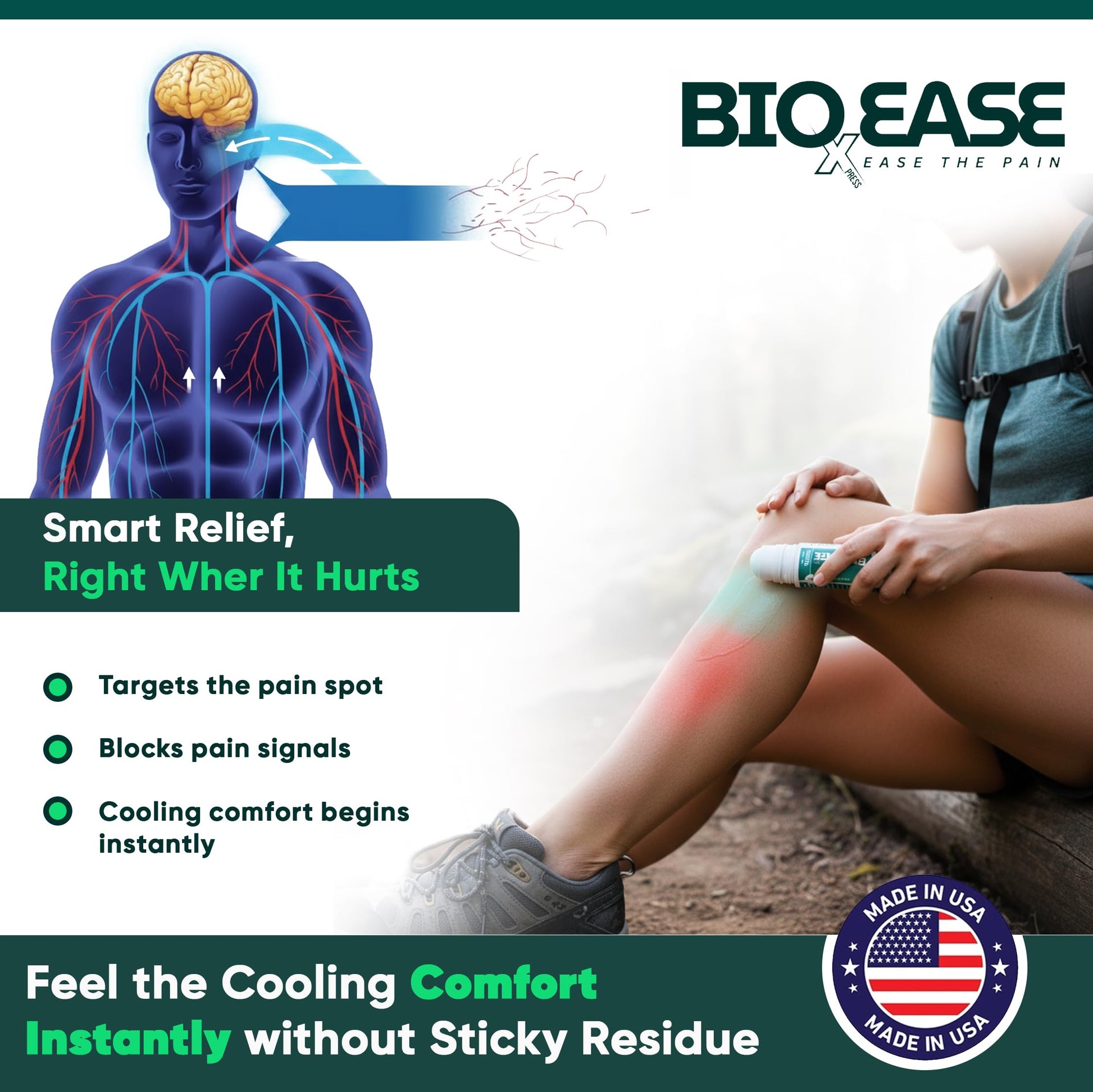 BioXPressEase Fast-Acting Hemp Pain Relief Roll On - Highly Effective, Cool & Topical Pain Relief Extra Strength for Muscle, Joint, & Back – Easy Roll On Maximum Strength - Made in USA BIOXPRESSEASEBuy Supplements Australia