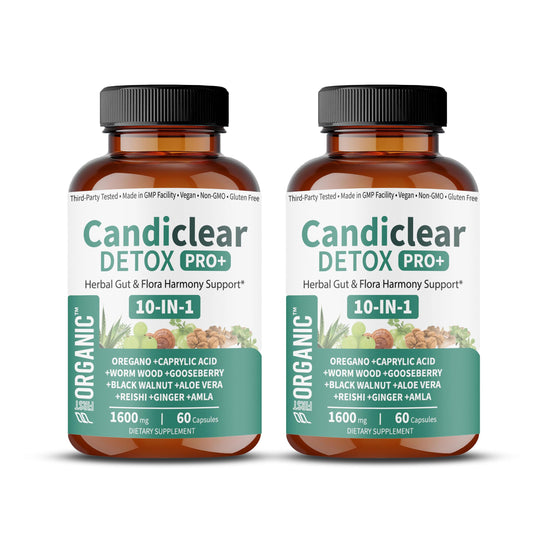 FIRSTORGANIC Candiclear Detox Pro+ | Pack of 2 | Feminine Gut & Flora Harmony Support |Oregano, Black Walnut & More | Third-Party Tested, cGMP Facility,