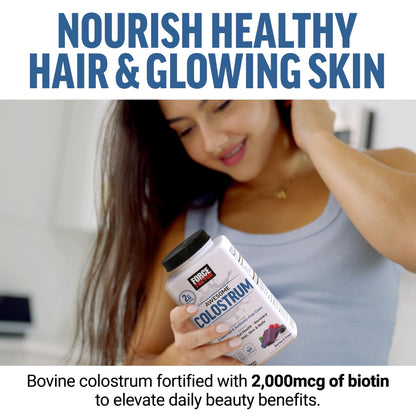 Force Factor Awesome Colostrum Supplement, Berries & Cream, 60 Soft Chews