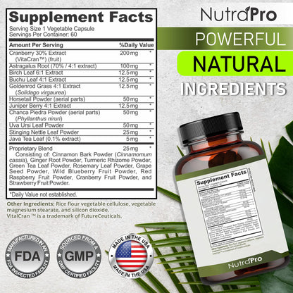NutraPro Kidney Cleanse Detox & Repair and Bladder Support- Kidney Support Supplement for Kidney Restore with Chanca Piedra,Cranberry, Juniper Berries