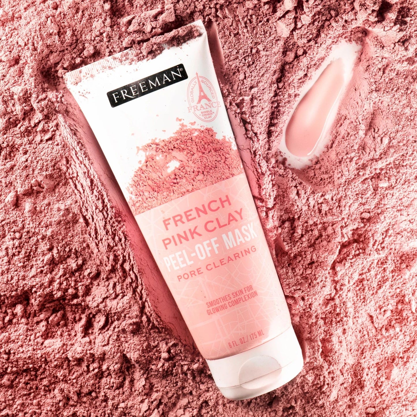 Freeman Exotic Blends French Pink Clay Peel-Off Face Mask, Pore Clearing Facial Mask, Detoxifies & Removes Impurities, Clean Skincare, For Normal & Combination Skin,