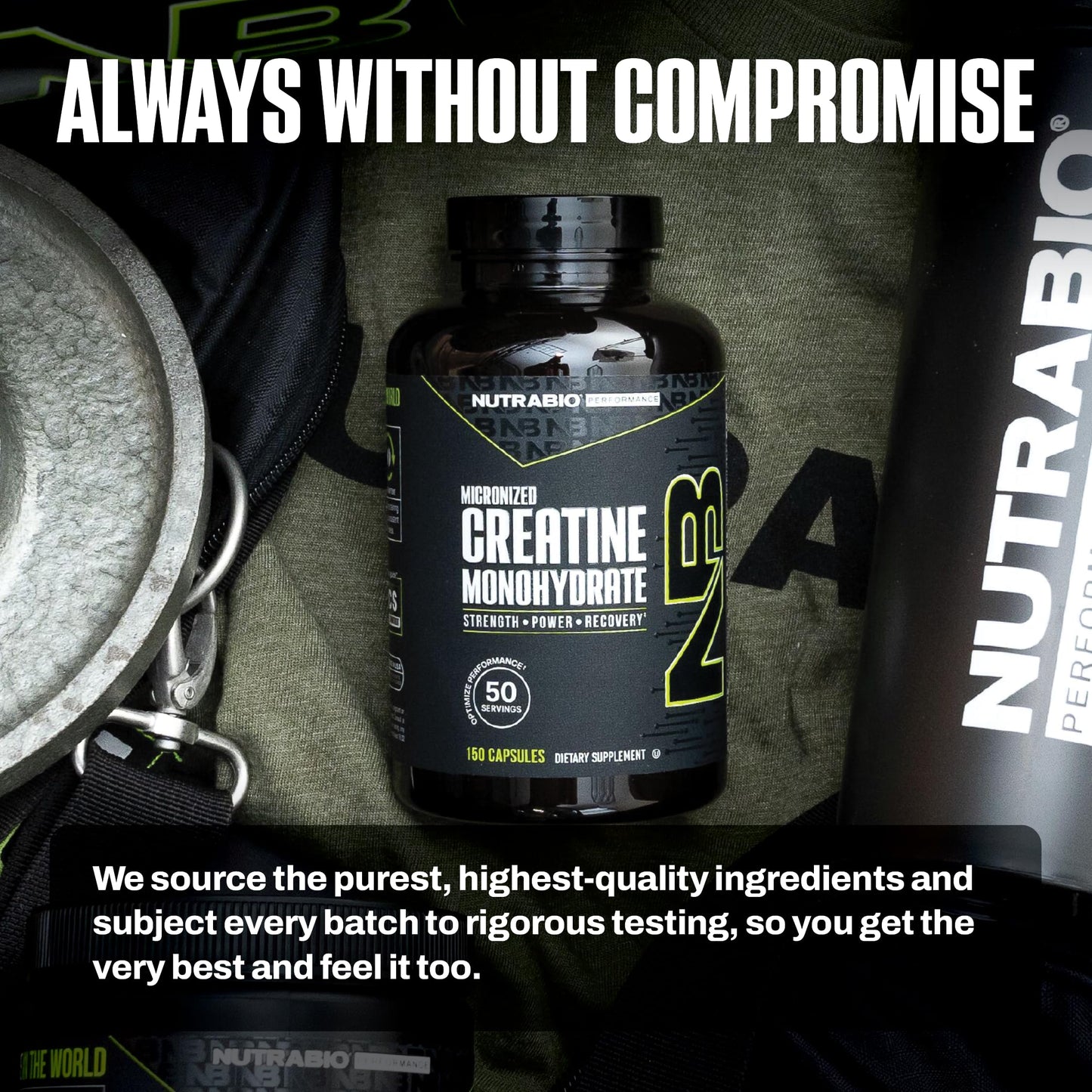 NutraBio Pure Micronized Creatine Monohydrate Capsules, Creatine Pills, Supports Bulk Muscle Energy, Recovery, and Strength - Keto Friendly, Kosher