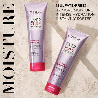 L'Oreal Paris Moisture Sulfate Free Shampoo and Conditioner Set, Hair Care for Color-Treated Hair