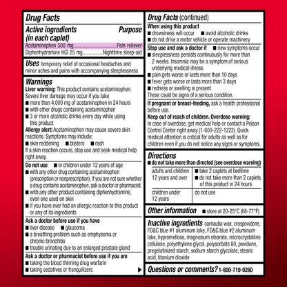 Amazon Basic Care Acetaminophen PM, Pain Reliever Plus Nighttime Sleep Aid, Blue, 100 Count Amazon Basic CareBuy Supplements Australia