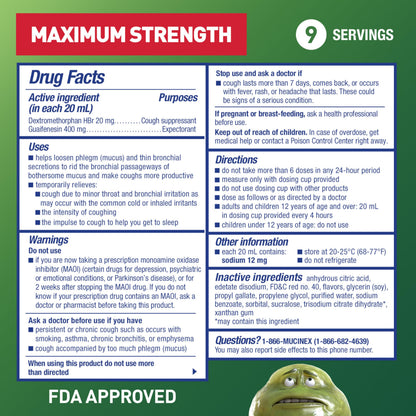 Mucinex DM Max Liquid Cough & Cold Medicine for Adults, Cold and Flu Medicine for Excess Mucus Relief, Guaifenesin, Dextromethorphan Expectorant & Decongestant for Adults, Dr Recommended, 6.0 Fl Oz