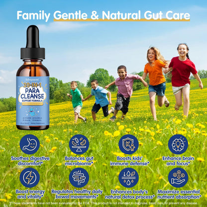 Wormwood Black Walnut Clove Parasite Cleanse for Humans & Kids, 20 in 1 Zeolite, Chlorella, 20 Billion Probiotics, Liquid Detox Support, Gut & Digestive