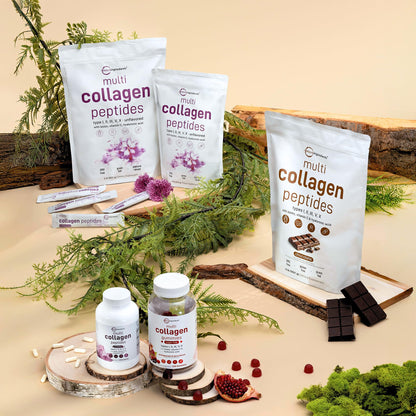 Micro Ingredients Multi Collagen Peptides Powder, 1lb – Hydrolyzed Type I,II,III,V,X with Biotin, Hyaluronic Acid, Vitamin C – Unflavored Collagen