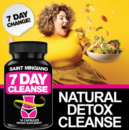Saint Mingiano 7 Day Cleanse Program | Colon Detox with Natural Laxative for Constipation & Bloating | Extra-Strength Senna