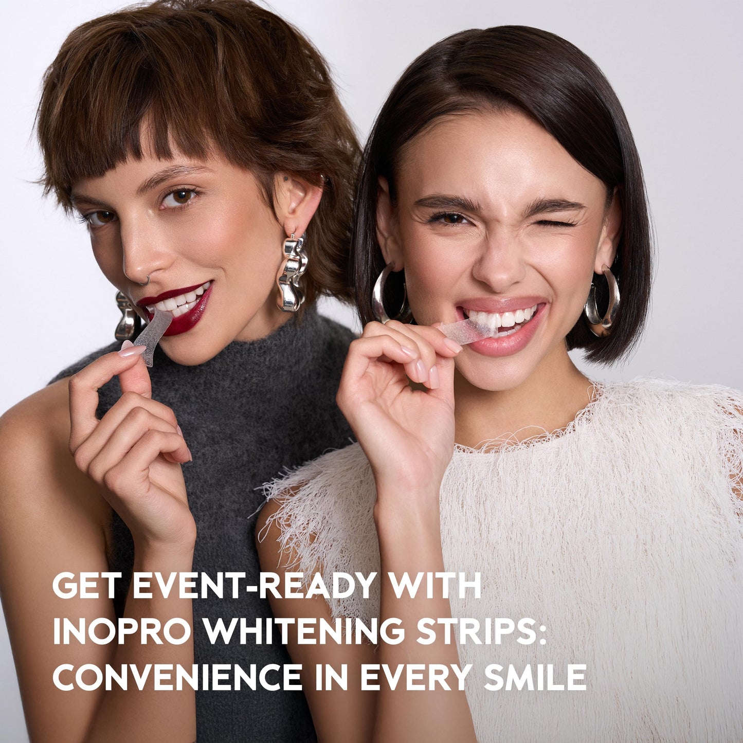 InoPro Natural Teeth Whitening Strips Kit 14 Treatments - Sensitive Teeth Whitener, Peroxide Free with Papain, Bromelain, Coconut Oil