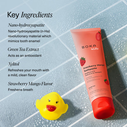 Boka Fluoride Free Toothpaste Nano Hydroxyapatite Toothpaste - Strawberry Mango Flavor, 4 oz 1Pk
