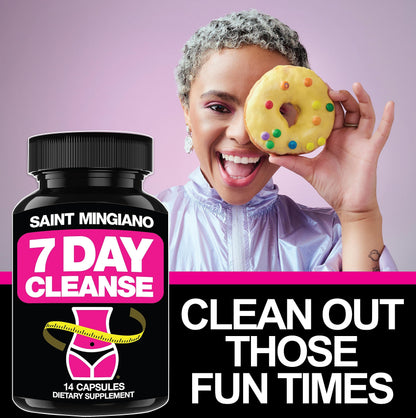 Saint Mingiano 7 Day Cleanse Program | Colon Detox with Natural Laxative for Constipation & Bloating | Extra-Strength Senna