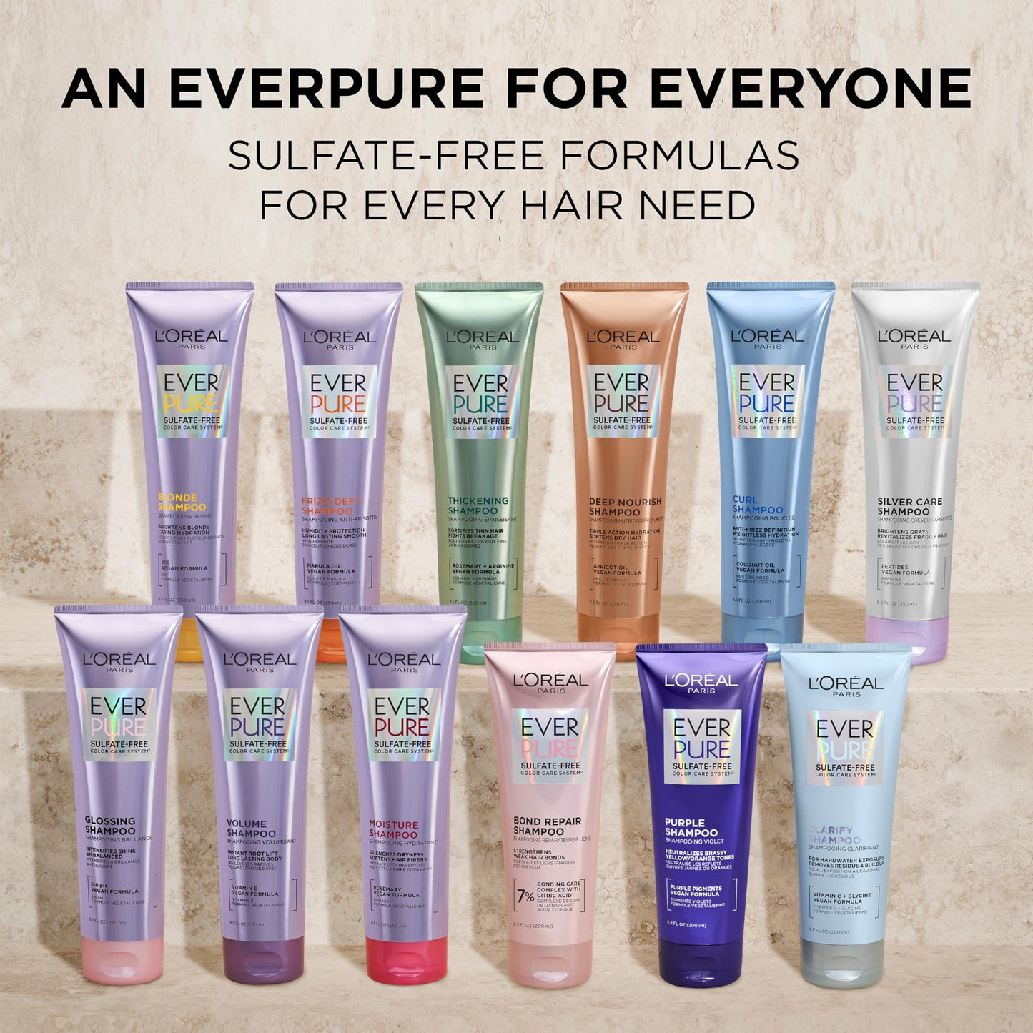 L'Oreal Paris Moisture Sulfate Free Shampoo and Conditioner Set, Hair Care for Color-Treated Hair
