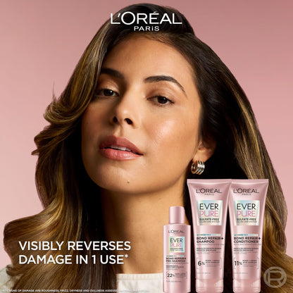 L'Oreal Paris Sulfate Free Bond Repair+ Shampoo and Conditioner Set with Bond + Amino Acid Complex, Strengthens and Repairs Damaged or Color Treated Hair,