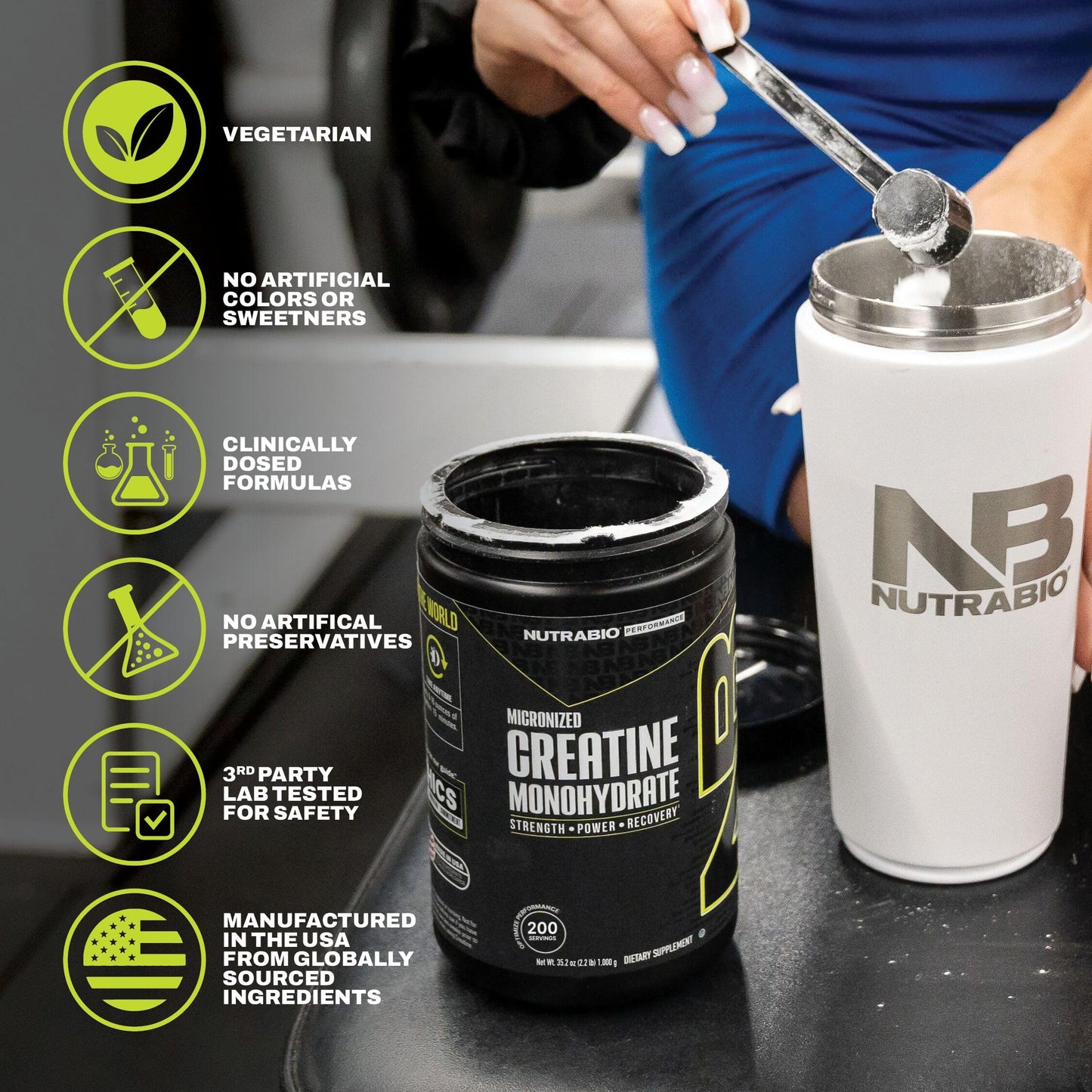 NutraBio Pure Micronized Creatine Monohydrate Powder Supplement, Unflavored, (1000 g) - Supports Bulk Muscle Energy, Recovery, and Strength - HPLC Tested Creatine Powder