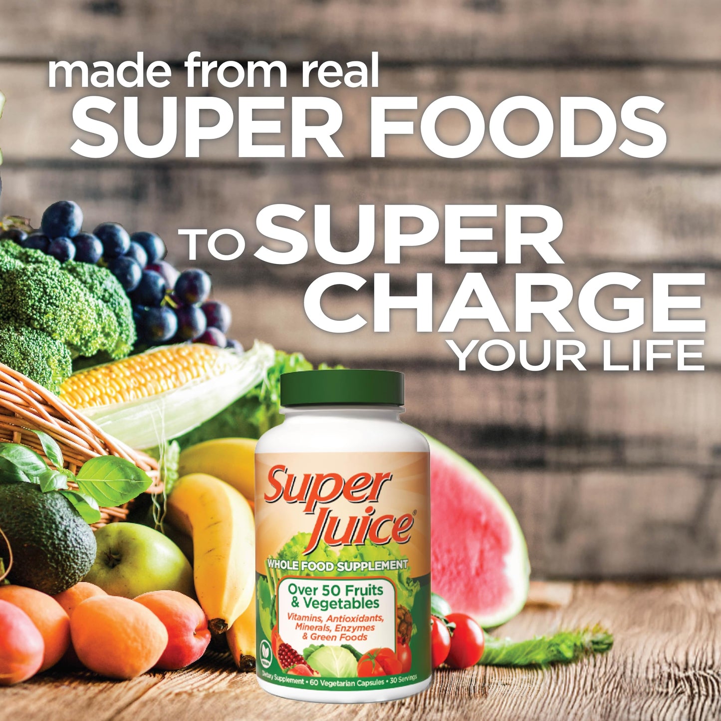 Super Juice Wholefood Supplement, Vegetable and Fruit Supplement, Phyto-Nutrient Formula, Potent Antioxidants