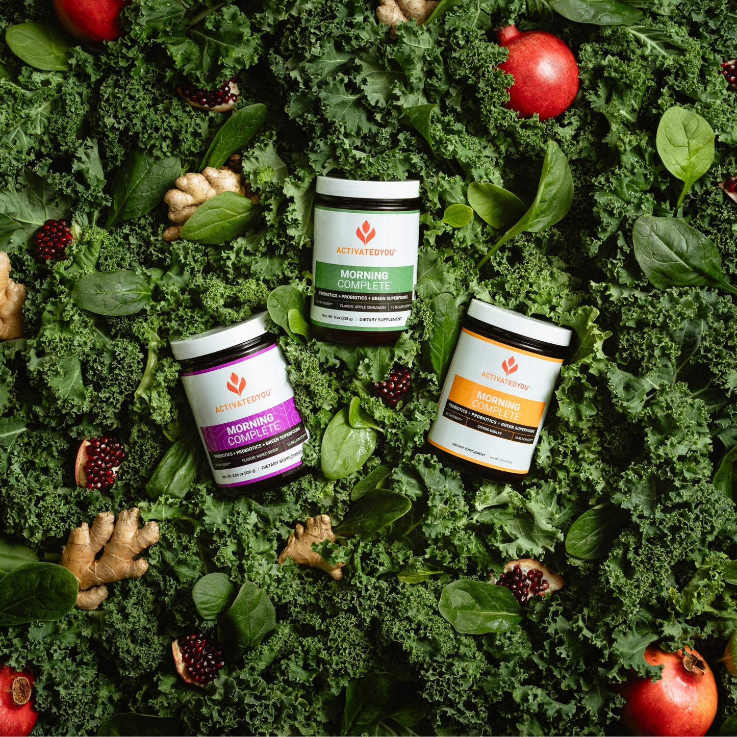 ACTIVATEDYOU Morning Complete Daily Wellness Greens Superfood Drink Mix for Gut Health w/Prebiotics, Probiotics, Antioxidants, Green Superfoods,