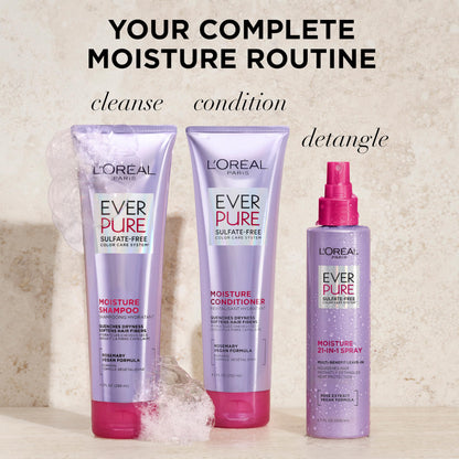 L'Oreal Paris Moisture Sulfate Free Shampoo and Conditioner Set, Hair Care for Color-Treated Hair