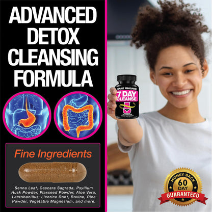 Saint Mingiano 7 Day Cleanse Program | Colon Detox with Natural Laxative for Constipation & Bloating | Extra-Strength Senna