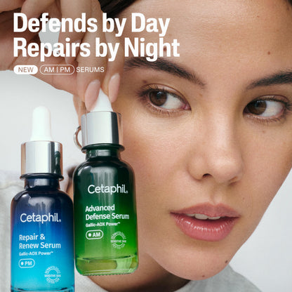 CETAPHIL Repair & Renew Night Serum for Stressed Sensitive Skin with Gallic Acid & Vitamin E, PM Face Serum, Repairs Skin Barrier Overnight