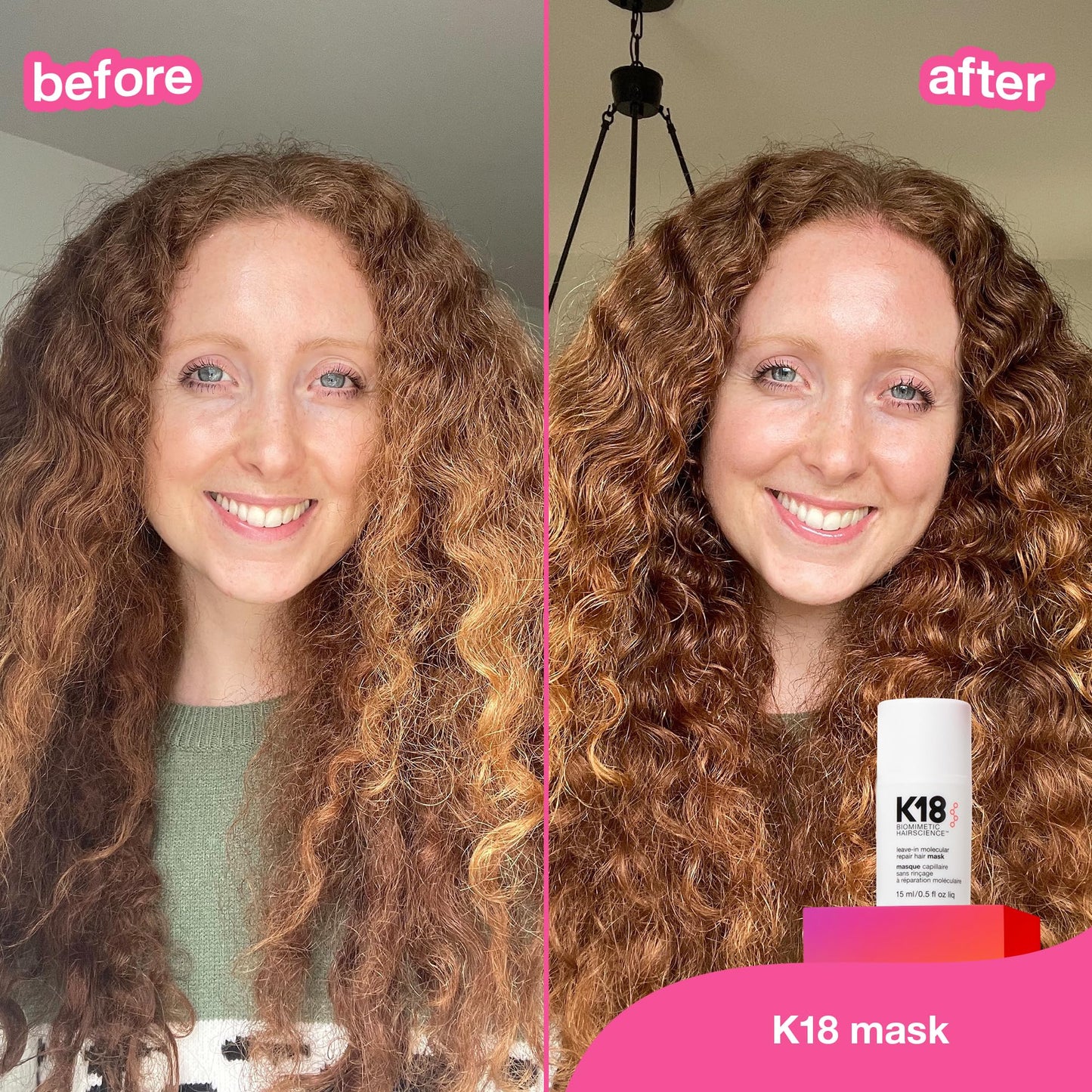 K18 Leave-In Molecular Repair Hair Mask - Peptide Hair Treatment Mask for Bleach, Color, Chemical + Heat Damaged Strands - Immediate